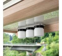 silwy® - Lot de 3 bocaux magnétiques - Blanc - 125 ml - Avec aimants intégrés et barre métallique de 25 cm
