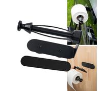 silwy® Porte-papier toilette magnétique avec système d'arrêt de déroulement - Noir, résistant aux rayures et sans perçage - Avec barre métallique et ruban adhésif 3M - Idéal pour camping-car
