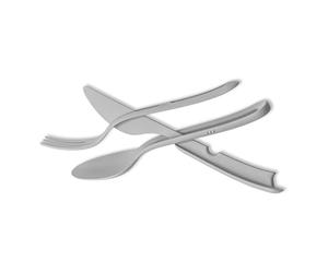 silwy Set de couverts « Tricky » (3 pièces composé d'un couteau, d'une fourchette et d'une cuillère) - Système de clic compact pour mettre de l'ordre - Parfait pour le camping, le caravaning et le