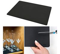 silwy® Tapis en métal Noir Aspect Cuir pour Ranger la Vaisselle magnétique, 40 x 27 cm, découpable, Parfait pour Caravane et Bateau