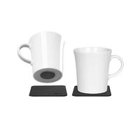 silwy® Tasses magnétiques en porcelaine, nano gel pads métalliques BLACK inclus/set de 2