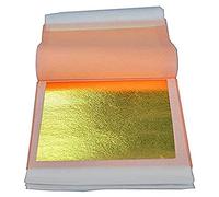 SIM GOLD LEAF carnet de 25 feuilles d'or 24 carats adherent transfert 80 mm X 80 mm