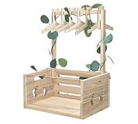 Simabsie Armoire en bois pour fête prénatale avec façade en acrylique transparent et support de suspension, panier cadeau de bienvenue pour les futurs parents
