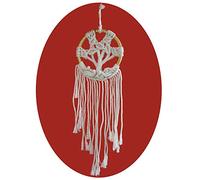 Simandra Attrape-rêves traditionnel fait à la main avec arbre de vie en macramé - Attrape-rêves bohème suspendu avec arbre de vie - Fabriqué à la main à partir de matériaux naturels - 12 x 35 cm