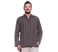Simandra Homme Kurta Classique Rayé Braun