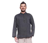 Simandra Homme Kurta Classique Rayé Noir