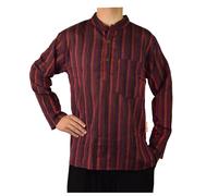 Simandra Homme Kurta Classique Rayé Rouge