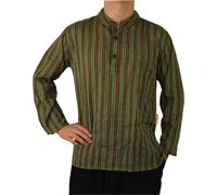 Simandra Homme Kurta Classique Rayé Vert