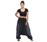 Simandra Sarouel Harem Pumphose Pluderhose Yoga Goa Baggy Gris Marron Coton