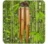 Simandra Windspiel 30 cm Klangspiel Bambou Bois Mobile Deko 6 Tubes Feng Shui