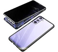 SIMao Anti-Espion pour Samsung Galaxy S22 Ultra Coque, 360 Degrés Métal Bumper Protection Housses Adsorption Magnétique Étui avec Objectif Caméra Arrière Cover,Film Verre Trempé Confidentialité,Noir