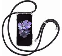 SIMao Coque Collier pour Oppo A16/ A16s/ Oppo A54S,Coque Transparent Silicone Housse avec Cordon de Collier Necklace Lanyard Case Étui de Téléphone avec Cordon Case Cover Anti-Rayures Antichoc,Noir