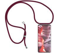 SIMao Coque Collier pour Samsung Galaxy J5 2017,Coque Transparent Silicone Housse avec Cordon de Collier Necklace Lanyard Case Étui de Téléphone avec Cordon Housse Cover, Vin Rouge