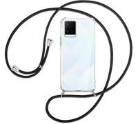 SIMao Coque Collier pour Vivo Y21s/ Y21/ Y33s,Coque Transparent Silicone Housse avec Cordon de Collier Necklace Lanyard Case Étui de Téléphone avec Cordon Housse,Case Cover Anti-Rayures Antichoc,Noir