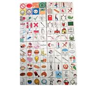 SIMAO TOYS 100 Pictogrammes de Communication, Langage Visuel Makaton TSA, 4x4 cm, Cartes pour Autisme et Handicap, Vie Quotidienne et Scolaire