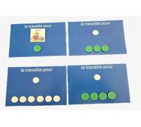 SIMAO TOYS Contrat Visuel de Jetons, Tableau de Motivation avec Velcro, Lot de 4 Cartes, Système de Récompense Éducatif