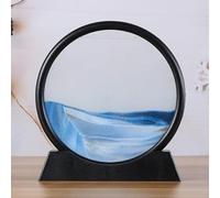 SIMAO TOYS Sablier flottant, Peinture de Sable Qui coule, Image d'art Verre Rond 3D Paysage de la mer Profonde en Mouvement, décoration de la Maison Cadre (Bleu)