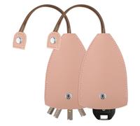 simarro Etui pour clés de voiture, 2 pièces Créatif Porte-clés extensible Cuir PU Femme Etui de protection de grande taille Porte-clés de voiture mignon Ornement Porte-clés avec crochet (rose)