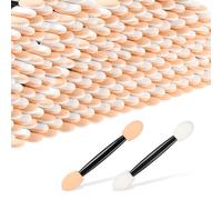 simarro Lot de 1 000 applicateurs de fard à paupières, 6,5 cm, jetables, double face, pinceaux de maquillage pour les yeux, applicateurs de fard à paupières, éponge pour femmes et filles, noir, nude