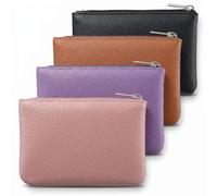 simarro Lot de 4 porte-monnaie en cuir synthétique avec fermeture éclair, mini portefeuille portable pour pièces de monnaie, porte-monnaie pour femme, carte de crédit, carte d'identit asque
