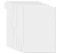 simarro Lot de 6 intercalaires A5 en plastique à 6 trous - Intercalaires A5 - Séparateurs latéraux pour classeurs, feuilles volantes, bloc-notes, classeurs à anneaux - 21 x 15 cm - Blanc