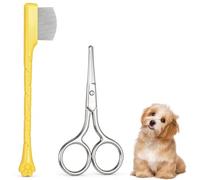 simarro Peigne de toilettage pour chien avec pointe ronde Mini ciseaux | Peigne à œil de chien en acier inoxydable - Outil détachant pour petits chiens et chats - Convient aux Yorkshires Shih Tzu de