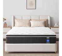 SIMARTH Matelas hybride en mousse à mémoire de forme pour très grand lit de 35,6 cm, livré dans une boîte, fabriqué avec des ressorts ensachés individuellement pour le soutien et le soulagement de la