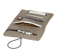 Simaru Blague à Tabac à Rouler en Cuir Italien Véritable - Étui 30g avec Compartiments pour Feuilles, Filtres et Briquets - Fermeture Éclair Supplémentaire pour un Rangement Sécurisé