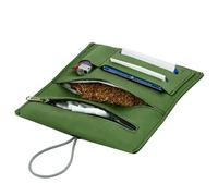 Simaru Blague à Tabac à rouler en Cuir Italien Véritable - Pochette 30g avec Compartiments pour Feuilles, Filtres et Briquets - Fermeture Éclair Supplémentaire pour un Rangement Sécurisé