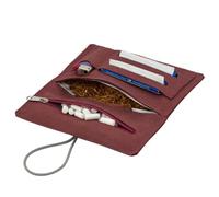 Simaru Blague à Tabac à rouler en Cuir Italien Véritable - Pochette 30g avec Compartiments pour Feuilles, Filtres et Briquets - Fermeture Éclair Supplémentaire pour un Rangement Sécurisé