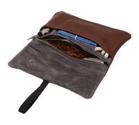 SIMARU Blague à Tabac en Vrai Cuir - Tanné au Végétal - Pochette à Tabac à Rouler avec Compartiments pour Filtres et Papiers - Compacte, Portable, Durable - Idée Cadeau Parfaite (Marron)