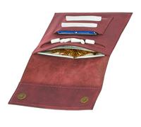 Simaru Blague à tabac fabriquée à la main en cuir italien - Cuir souple - Fabriquée en UE - Pochette rotative idéale avec bande et aimant - Design unique