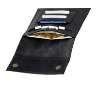 Simaru Blague à tabac fabriquée à la main en cuir italien - Cuir souple - Fabriquée en UE - Pochette rotative idéale avec bande et aimant - Design unique