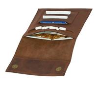 Simaru Blague à tabac fabriquée à la main en cuir italien - Cuir souple - Fabriquée en UE - Pochette rotative idéale avec bande et aimant - Design unique
