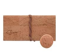 Simaru Blague à Tabac Vegan en Cuir de Liège - Humidificateur pour Tabac - Poche pour Filtres - Double Compartiment pour Papiers - Beige