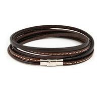 Simaru Bracelet en cuir avec fermeture en acier inoxydable, aimant inclus, pour femmes et hommes, bracelet de qualité supérieure Made in Germany, taille S à XL (L (41cm), Noir)