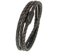 Simaru bracelet en cuir Made in Germany, bracelet enrouleur tressé, cuir de première qualité de Catalogne avec fermeture magnétique, imperméable & doux pour la peau 4mm