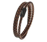 Simaru bracelet en cuir Made in Germany, bracelet enrouleur tressé, cuir de première qualité de Catalogne avec fermeture magnétique, imperméable & doux pour la peau 4mm