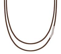 Simaru Collier en cuir véritable - Fabriqué en Allemagne - Élégant, durable et avec fermoir à ressort solide - Pour homme et femme, 56cm - 2mm, Acier inoxydable Cuir véritable acier inoxydable, 0