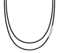 Simaru Collier en cuir véritable - Fabriqué en Allemagne - Élégant, durable et avec fermoir à ressort solide - Pour homme et femme, 46cm - 2mm, Acier inoxydable Cuir véritable acier inoxydable, 0