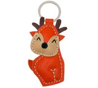 Simaru Porte-clés animal solide en cuir véritable de qualité supérieure, fabriqué en UE, parfait pour Noël, anniversaire, anniversaire de mariage, trouvez votre animal préféré, Rehkitz, taille unique