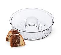 SIMAX Moule à gâteau en verre, peu profond (12,1 cm), résistant à la chaleur, au froid et aux chocs, peut contenir 8,4 tasses, fabriqué en Europe, idéal pour les gâteaux en anneau, les puddings, les