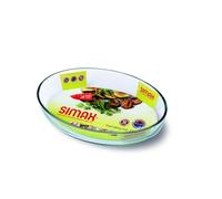 SIMAX Plat à Four Ovale en Verre - Contenance 3 L - Dimension 35 x 24 x 6,2 cm - Verre Borosilicate très Haute Résistance - 7126
