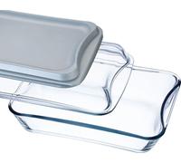 SIMAX Plat à rôtir et à cuire en verre borosilicaté Poêle avec couvercle en verre 23/32/11,5 cm 2,5 litres