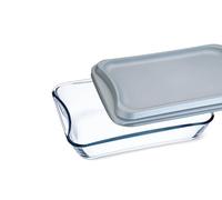 Simax Plat à rôtir rectangulaire en verre transparent avec couvercle à clipser, résistant à la chaleur, au froid et aux chocs, fabriqué en Europe, 3,5 Quart