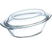 SIMAX Plat Cocotte Ovale avec Couvercle en Verre - Contenance 3 L + 1,4 L - Dimension 35,4 x 21,3 x 13,2 cm - Verre Borosilicate très Haute Résistance7136/7146