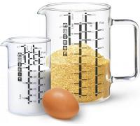 Simax Set de gobelets gradués 2 pièces en verre borosilicaté 500ml et 1000ml