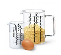Simax Verre Doseur Set 2 Pièces Verre de Borosilicate 500ml Et 1000ml