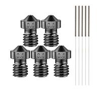 SIMAX3D Lot de 5 Buses E3D V6 Buse 0.4mm, Buse en Acier Trempé + Kit de Nettoyage en Acier Inoxydable pour Prusa i3, Anycubic i3 Mega Imprimante 3D