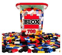Simba 104114200 Blox 700 blocs de construction pour enfants à partir de 3 ans et plus - Boîte avec 8 blocs de construction, avec plaque de base compatible - Différentes couleurs : noir, rouge, blanc, jaune, bleu